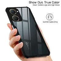 Mobiclonics Shockproof Crystal Clear Back Cover Case for Vivo T3 lite 5g | 360 Degree Protection | Protective Design | Transparent (PC  TPU, Black Bumper)-thumb1