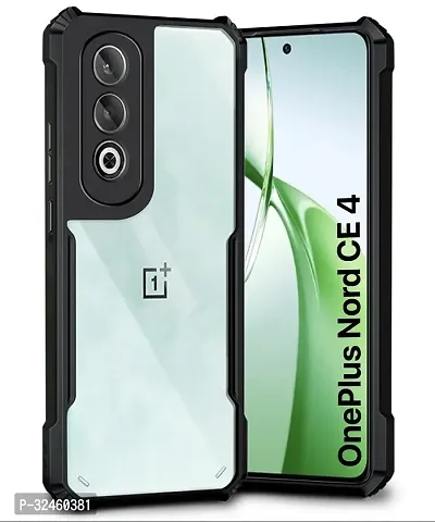 Mobiclonics Shockproof Crystal Clear Back Cover Case for 1+ OnePlus Nord CE 4 5G | 360 Degree Protection | Protective Design | Transparent (PC  TPU, Black Bumper)-thumb0