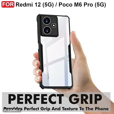 Mobiclonics Back Cover For Redmi 12 5g - Black-thumb2