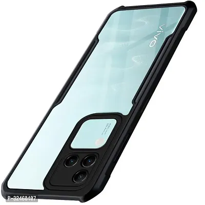 Mobiclonics Shockproof Crystal Clear Back Cover Case for Vivo V30 pro 5g | 360 Degree Protection | Protective Design | Transparent (PC  TPU, Black Bumper)-thumb0