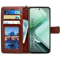 Mobiclonics Vintage Flip Back Cover for iQOO Z9X 5G (Brown)-thumb2