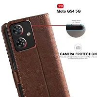 Mobiclonics Dual coloured/Dual Toned Vintage Flip Back Cover for Moto G54 5g (Brown coffee)-thumb1