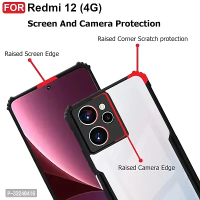 Mobiclonics Back Cover For Redmi 12 4g - Black-thumb4