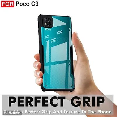 Mobiclonics Back Cover For Poco C3 - Black-thumb2