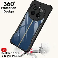 Mobiclonics Shockproof Crystal Clear Back Cover Case for Realme P1 Pro 5g | 360 Degree Protection | Protective Design | Transparent (PC  TPU, Black Bumper)-thumb2