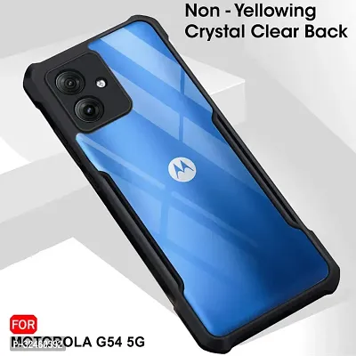 Mobiclonics Shockproof Crystal Clear Back Cover Case for Motorola Moto G64 5g | 360 Degree Protection | Protective Design | Transparent (PC  TPU, Black Bumper)-thumb2