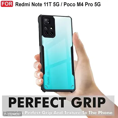 Mobiclonics Back Cover For Redmi Note 11t 5g - Black-thumb3