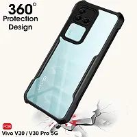 Mobiclonics Shockproof Crystal Clear Back Cover Case for Vivo V30 pro 5g | 360 Degree Protection | Protective Design | Transparent (PC  TPU, Black Bumper)-thumb2