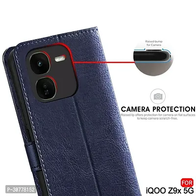 Mobiclonics Dual coloured/Dual Toned Vintage Flip Back Cover for iQOO Z9X 5G(Blue coffee)-thumb3