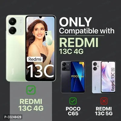 Mobiclonics Back Cover For Redmi 13c 4g - Black-thumb2