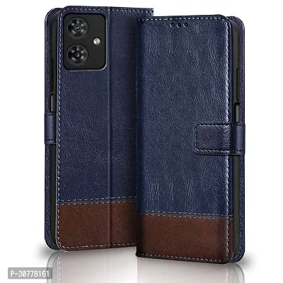 Mobiclonics Dual coloured/Dual Toned Vintage Flip Back Cover for Moto G54 5g(Blue coffee)-thumb0