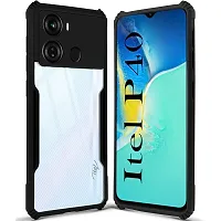 Stylish Solid Back Case Cover for Itel P40 - Black-thumb1