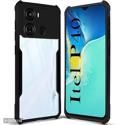 Stylish Solid Back Case Cover for Itel P40 - Black-thumb2