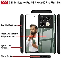 Mobiclonics Shockproof Crystal Clear Back Cover Case for Infinix note 40 pro plus | 360 Degree Protection | Protective Design | Transparent (PC  TPU, Black Bumper)-thumb3