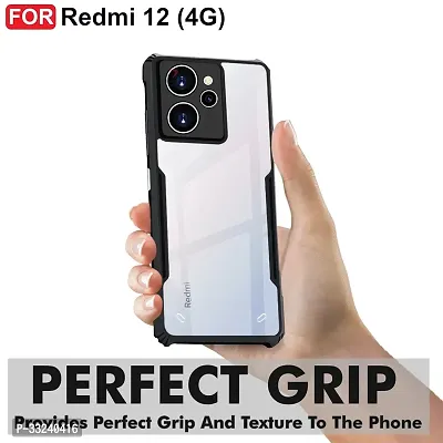 Mobiclonics Back Cover For Redmi 12 4g - Black-thumb2