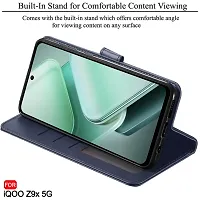 Mobiclonics Dual coloured/Dual Toned Vintage Flip Back Cover for iQOO Z9X 5G(Blue coffee)-thumb1