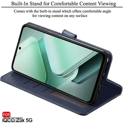 Mobiclonics Dual coloured/Dual Toned Vintage Flip Back Cover for iQOO Z9X 5G(Blue coffee)-thumb2