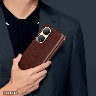 Mobiclonics Vintage Flip Cover for Vivo Y100 5g - Brown-thumb3