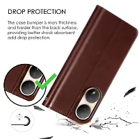 Mobiclonics Vintage Flip Cover for Vivo Y100 5g - Brown-thumb3