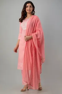 Women Stylish Rayon Kurta With Pant And Dupatta-thumb2