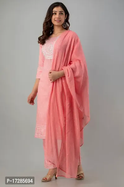 Women Stylish Rayon Kurta With Pant And Dupatta-thumb3