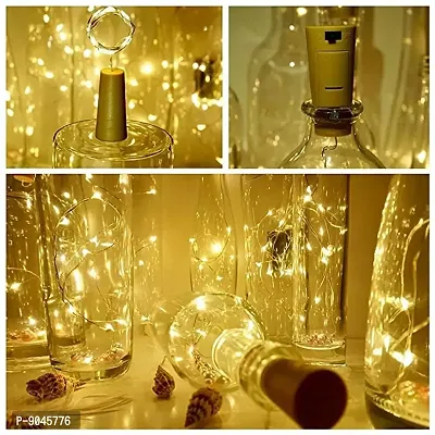 2 Mtr 20 LED Wine Bottle Cork String Light Copper Wire Starry Fairy Lights Battery Powered Warm White
