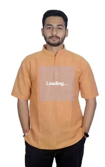 Reliable Khadi Solid Mid Length Kurta For Men