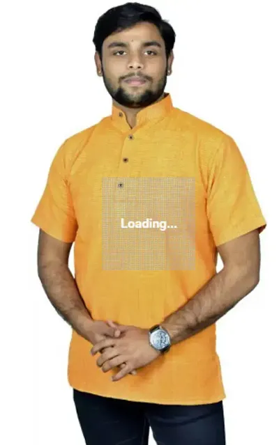 Reliable Khadi Solid Mid Length Kurta For Men