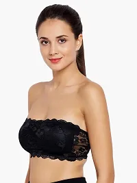 Iconic Deeva Lace and Net Tube Bra for Girls and Womens | Fancy Tube Bra for Girls | Removable Transparent Detachable Tube Bras for Womens-thumb2