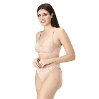 Iconic Deeva Stylish Women Net  Lace Bra Panty Set for Ladies, Girls Lingerie Set in Soft Cotton Blended with Lycra Material-thumb3