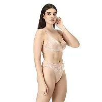 Iconic Deeva Stylish Women Net  Lace Bra Panty Set for Ladies, Girls Lingerie Set in Soft Cotton Blended with Lycra Material-thumb2