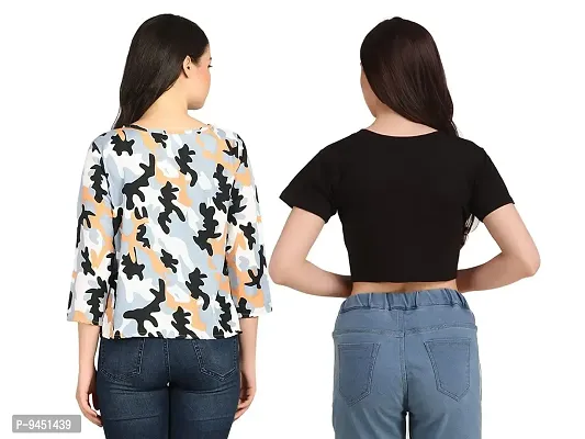 Iconic Deeva Girl's Tops Combo of Two Designer Casual Wear Top's for Women's-thumb2