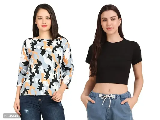 Iconic Deeva Girl's Tops Combo of Two Designer Casual Wear Top's for Women's
