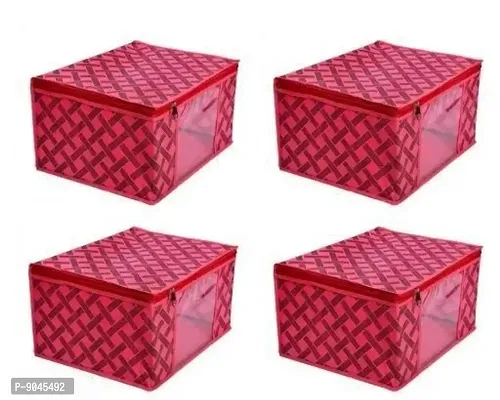 Super stylish designer Saree Cover Storage Bags organizer combo( pack of 4)-thumb0