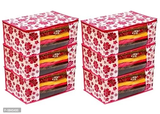 Trendy designer Saree Cover Storage Bags organizer combo( pack of 6)-thumb0