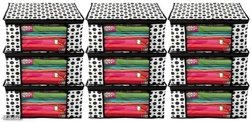 Stylish Saree Cover Storage Bags organizer combo( Pack Of 9)-thumb0
