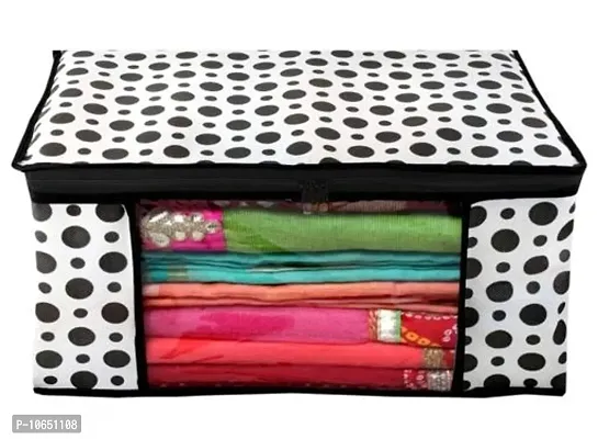 Saree cover 6 Piece Non Woven Fabric Saree Cover Set with Transparent Window , Extra Large Wardrobe Organizer Set of 6 Cloth Cover/Storage Box/Cloth Pouch-thumb2