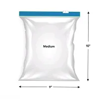 Zip Lock Reusable Slider Bag Combo Pack (Medium Size 22.86cmX25.4cm) Zip Lock Bag/Vegetable Bag/Freeze Bag/Multi-Purpose Storage Bag (Pack of 10 Bags)-thumb1