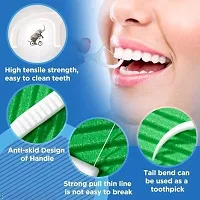 3 in 1 Tooth Cleaning Dental Floss Toothpicks Plastic Set for Clean Teeth Fresh Breath and Healthy Gums, 50 Piece Set (White)-thumb4