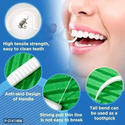 3 in 1 Tooth Cleaning Dental Floss Toothpicks Plastic Set for Clean Teeth Fresh Breath and Healthy Gums, 50 Piece Set (White)-thumb5