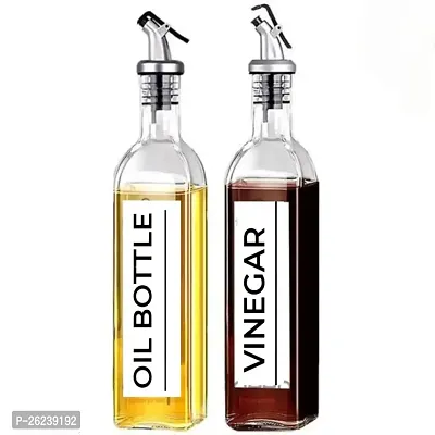 500 ml Glass Oil Dispenser Bottle for Kitchen cooking,vinegar bottle(Pack of 2)-thumb0