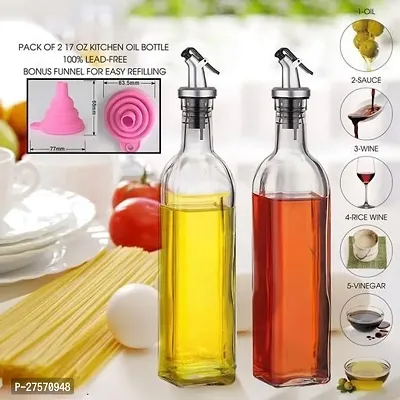 Oil Dispenser Bottle for Kitchen,Oil 500ml Pack Of 2,Spice Jar 120ml Pack Of 4, Oil Brush-1,Spatula-1Combo (Pack Of 8)-thumb3