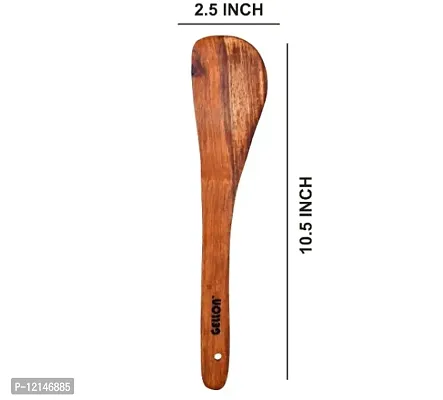 Sheesham Wooden Handmade Dosa Turner For Kitchen With Natural Shine (Set Of 1)-thumb2