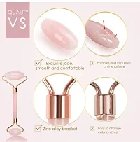 Zingpang Rose JADE Roller Face Massager with box Facial Massager Natural Anti Aging Manual Massage Tool For Face Eye Neck Foot Massage Treatment Therapy-thumb2