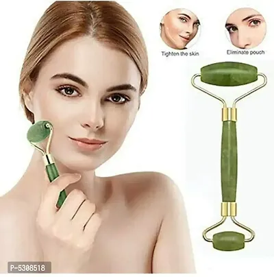 Zingpang Smooth Facial Roller & Massager Natural Massage Jade Stone for Face Eye Neck Foot Massage Tool (Green)-thumb0