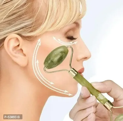 Zingpang Smooth Facial Roller & Massager Natural Massage Jade Stone for Face Eye Neck Foot Massage Tool (Green)-thumb2
