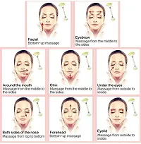 Zingpang Smooth Facial Roller & Massager Natural Massage Jade Stone for Face Eye Neck Foot Massage Tool (Green)-thumb2