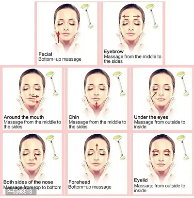 Zingpang Smooth Facial Roller & Massager Natural Massage Jade Stone for Face Eye Neck Foot Massage Tool (Green)-thumb3