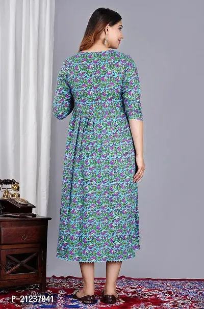 Indo-western Blue  Viscose Rayon Gown For Women-thumb2
