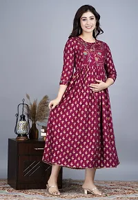 Indo-western Maroon  Viscose Rayon Gown For Women-thumb2